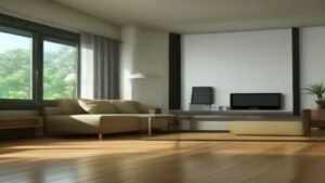Aspirador robô Xiaomi S20 em uma sala de estar moderna e conectada.