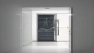 Técnico realizando manutenção técnica na borracha de vedação de um frigobar Electrolux ERB10 em uma cozinha moderna.