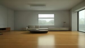 Robô aspirador Roomba Combo j9+ posicionado em uma sala de estar moderna e clean