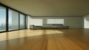 Robô aspirador Roomba Combo j9+ operando em uma sala de estar de apartamento moderno e iluminada.