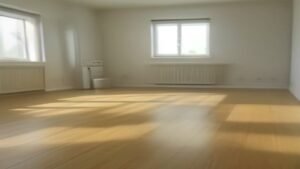 Robô aspirador Roborock Q7 limpando o chão de uma sala de estar moderna e iluminada