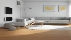 Aspirador Samsung Jet 65 Pet em sua base de carregamento com todos os acessórios organizados em uma sala moderna.